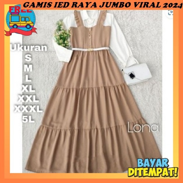 Busana Syari Set Hijab Dres Cewe Korea Aesthetik Gami Ied Mubarak Abayaa Perempuan Idhul Fitri Elega