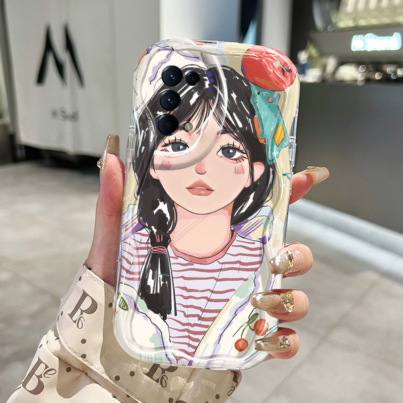 Casing Hp OPPO Reno 5 4G Reno 5 5G Reno 5K 5G Case lembut Softcase sarung HP pola Korea perempuan Ke