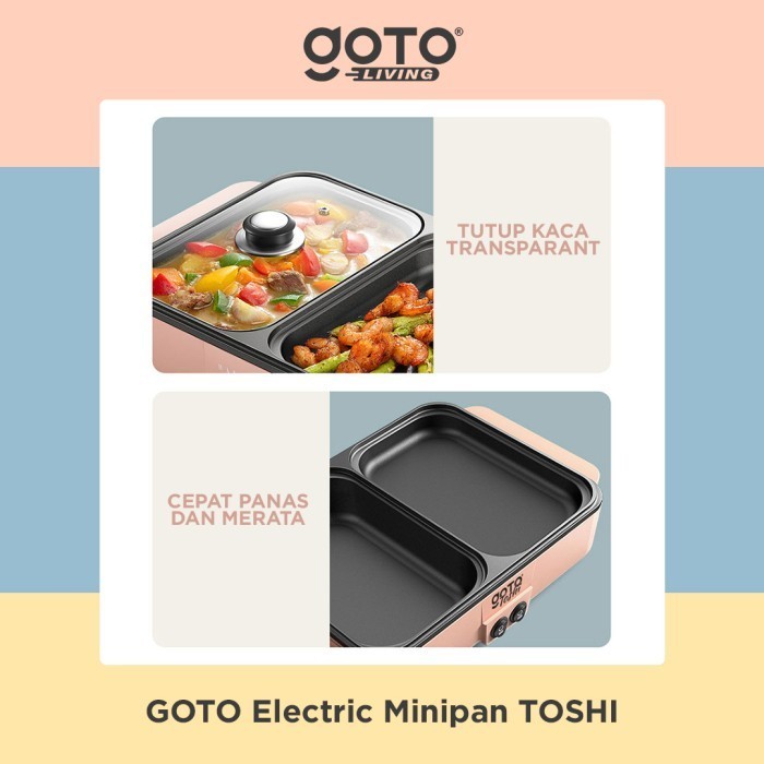 Goto Toshi Minipan Electric Hotpot Alat Panggangan Grill Pan Bbq 2In1