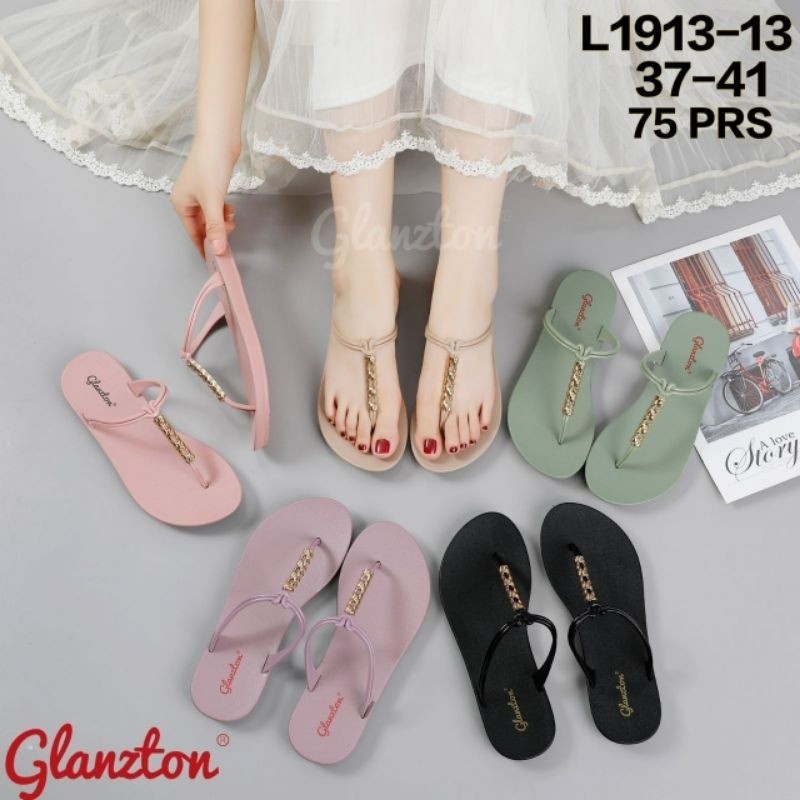 LEBARAN SALE 4.4 L1913 SANDAL KARET JELLY JEPIT WANITA GLANZTON 37-41