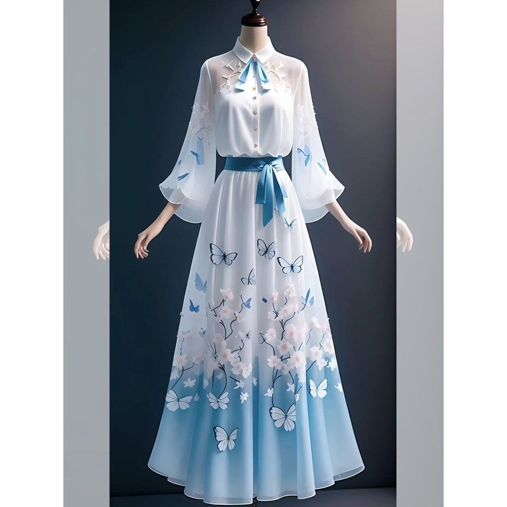 Pakaian Wanita Baru Peningkatan Hanfu Rok Atas Dua Potong Set