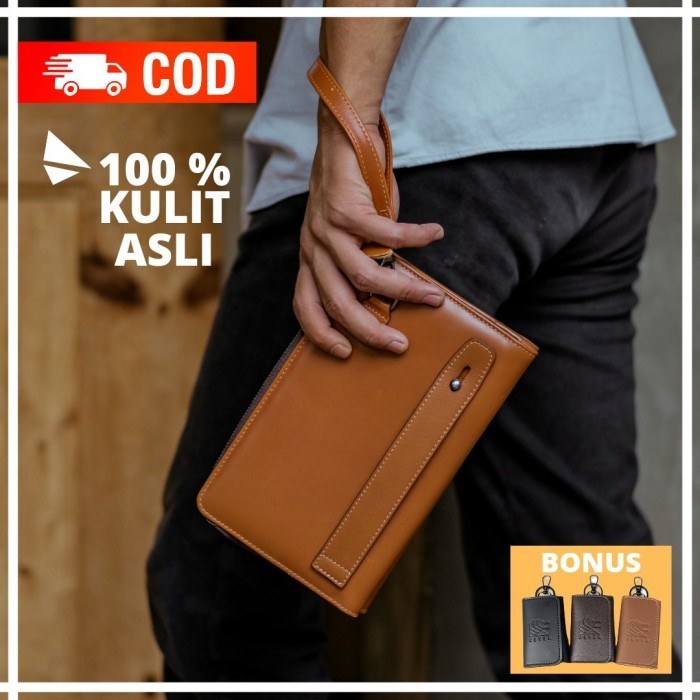 Handbag Pria Tas Clutch Pria Kulit Asli Reven Leather