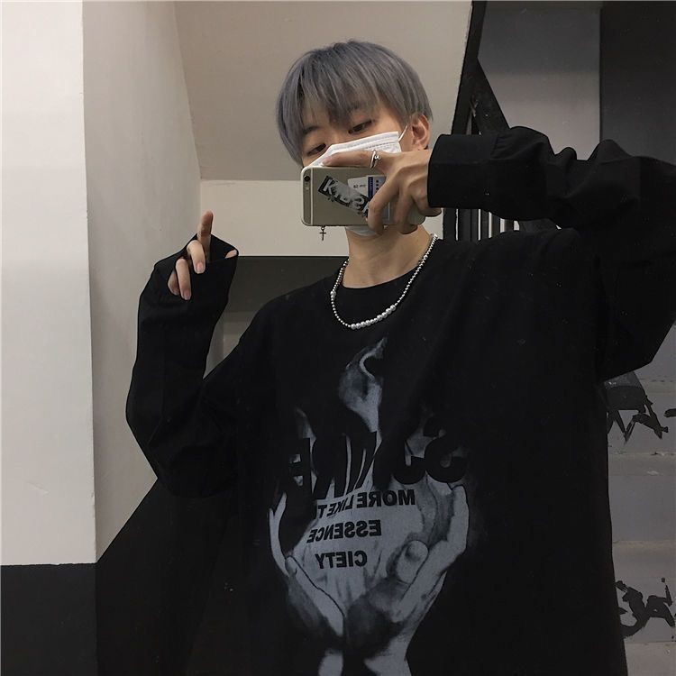 Men's Loose T-shirt Korean-Style Long SleeveTT-shirt