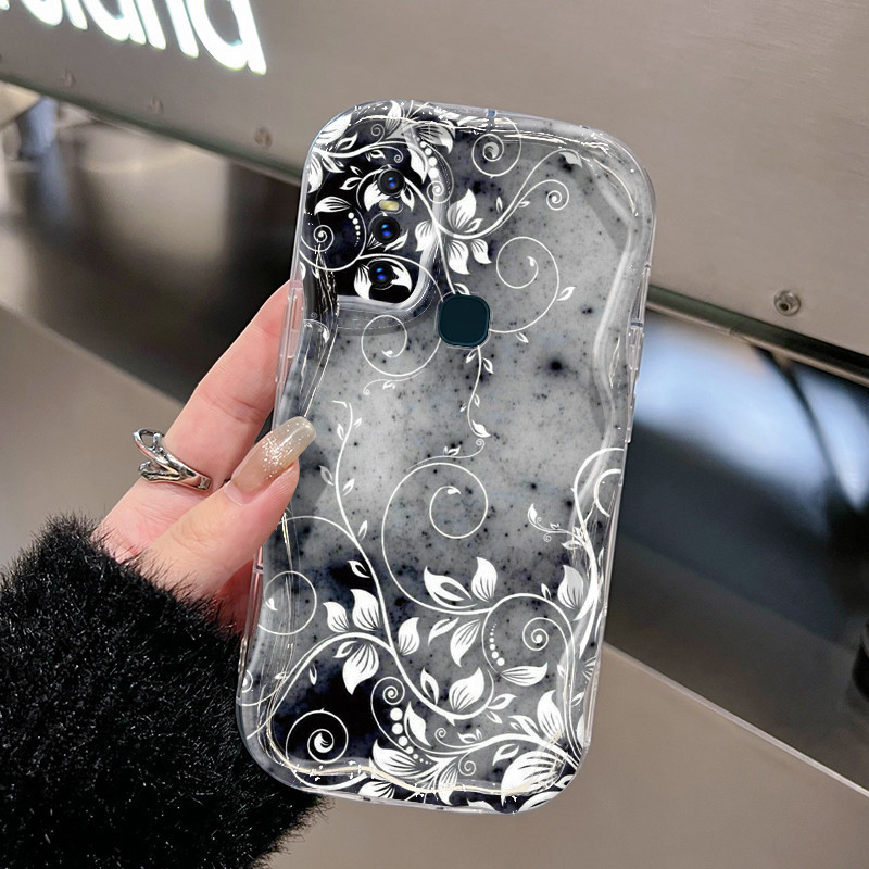 Casing Hp VIVO V15 VIVO V15 Pro VIVO V20 Pro VIVO S7 Case HP lembut Kesing ponsel pola akar bunga bi