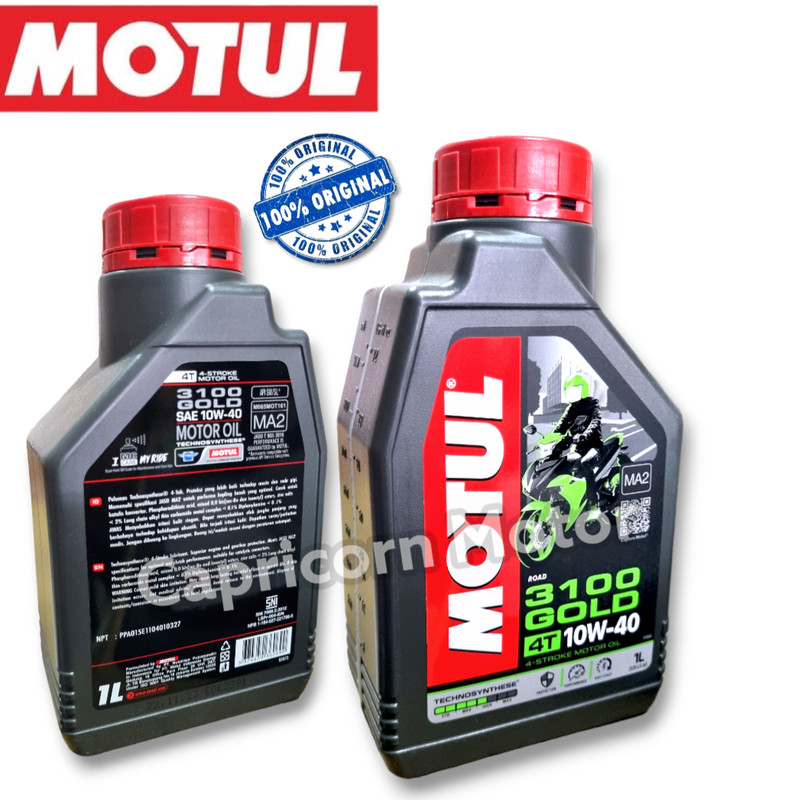 MOTUL 3100 GOLD SEMI SYNTHETIC 4T 1L SAE 10W 40 API SM JASO MA2 Oli Mesin Motor Bebek 4 Tak 1000ml