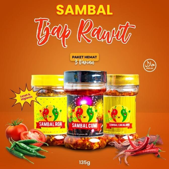 

Sambal cumi / Sambal roa / Sambal cakalang paket 3 varian GM