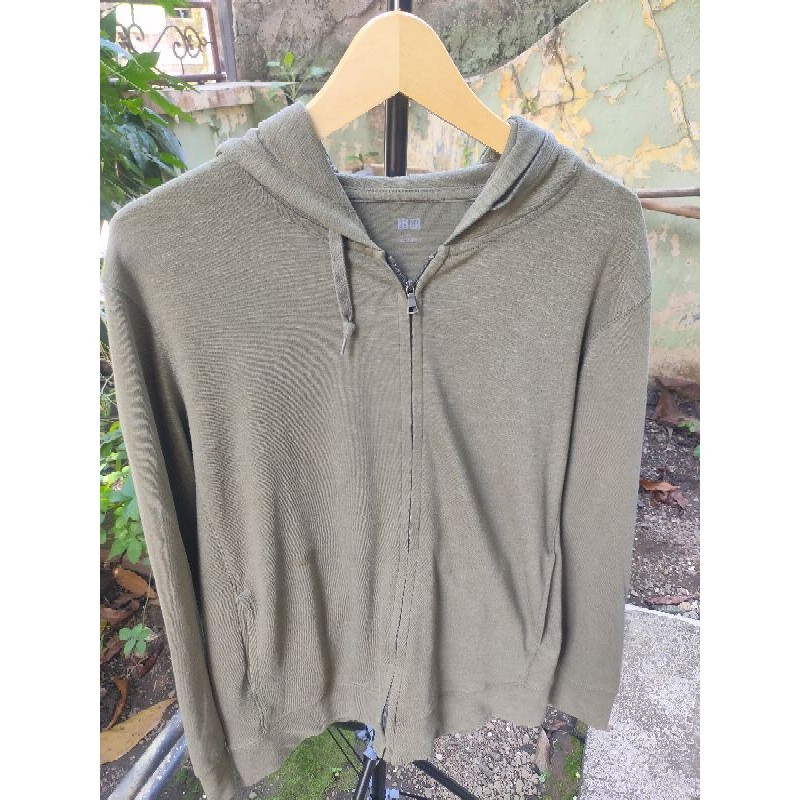 Hoodie zipper uniqlo second