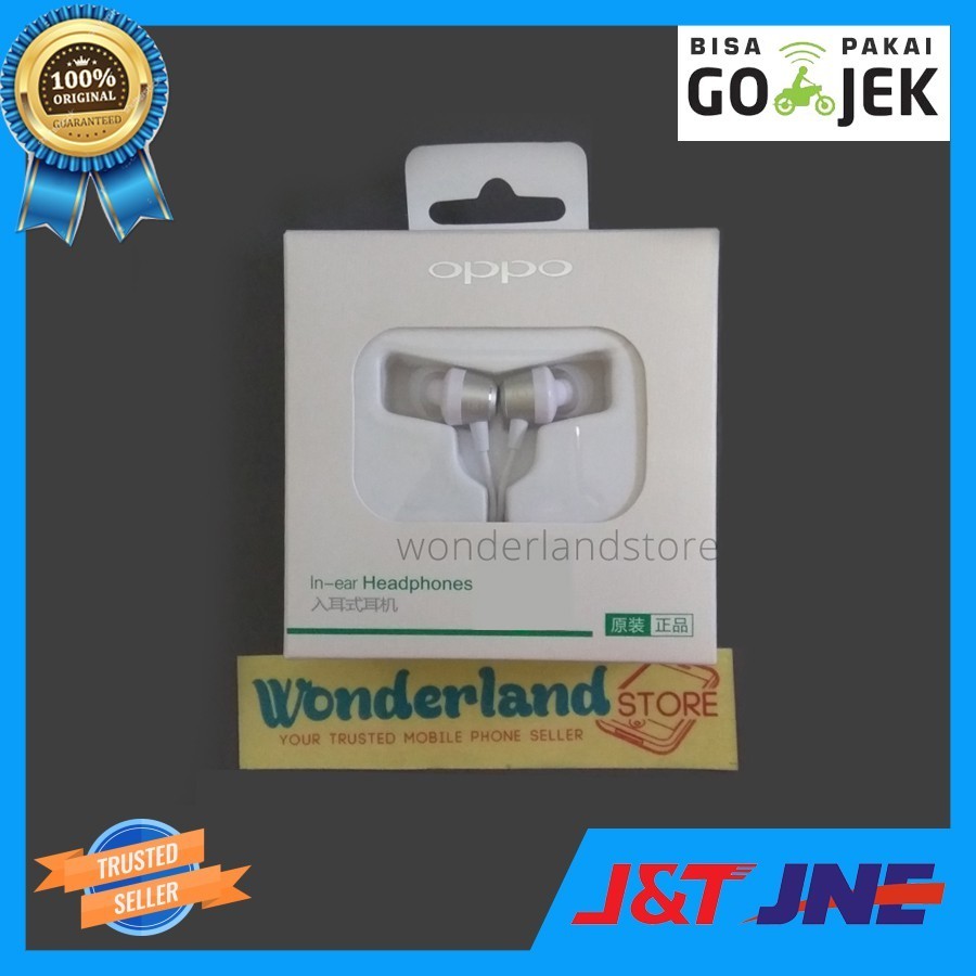 OPPO Headset/Handsfree/HF Stereo Jack 3.5mm F1+ R1728 Original 100% - Wonderland Store Bandung