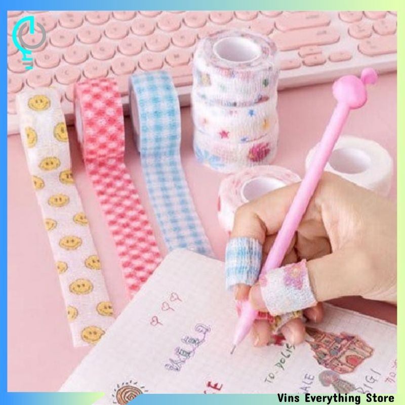 [VES] Pelindung Perekat Jari Finger Tape Protector Motif Lucu /Perban Untuk Jari Saat Menulis Cantik