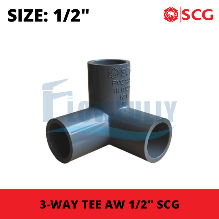 3 WAY TEE AW 1/2 INCH SCG PVC TEBAL TEE ELBOW 3 SUDUT 3 LUBANG T SIKU