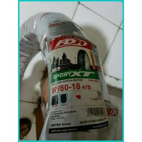 PAKETAN BAN LUAR FDR UKURAN 100/80 -18 XR & 90/80-18 XT FDR TUBELESS 1