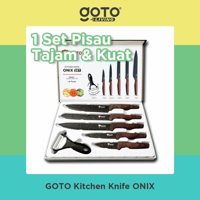 Onix Kitchen Knife Dapur Set Stainless Anti 6 Pcs