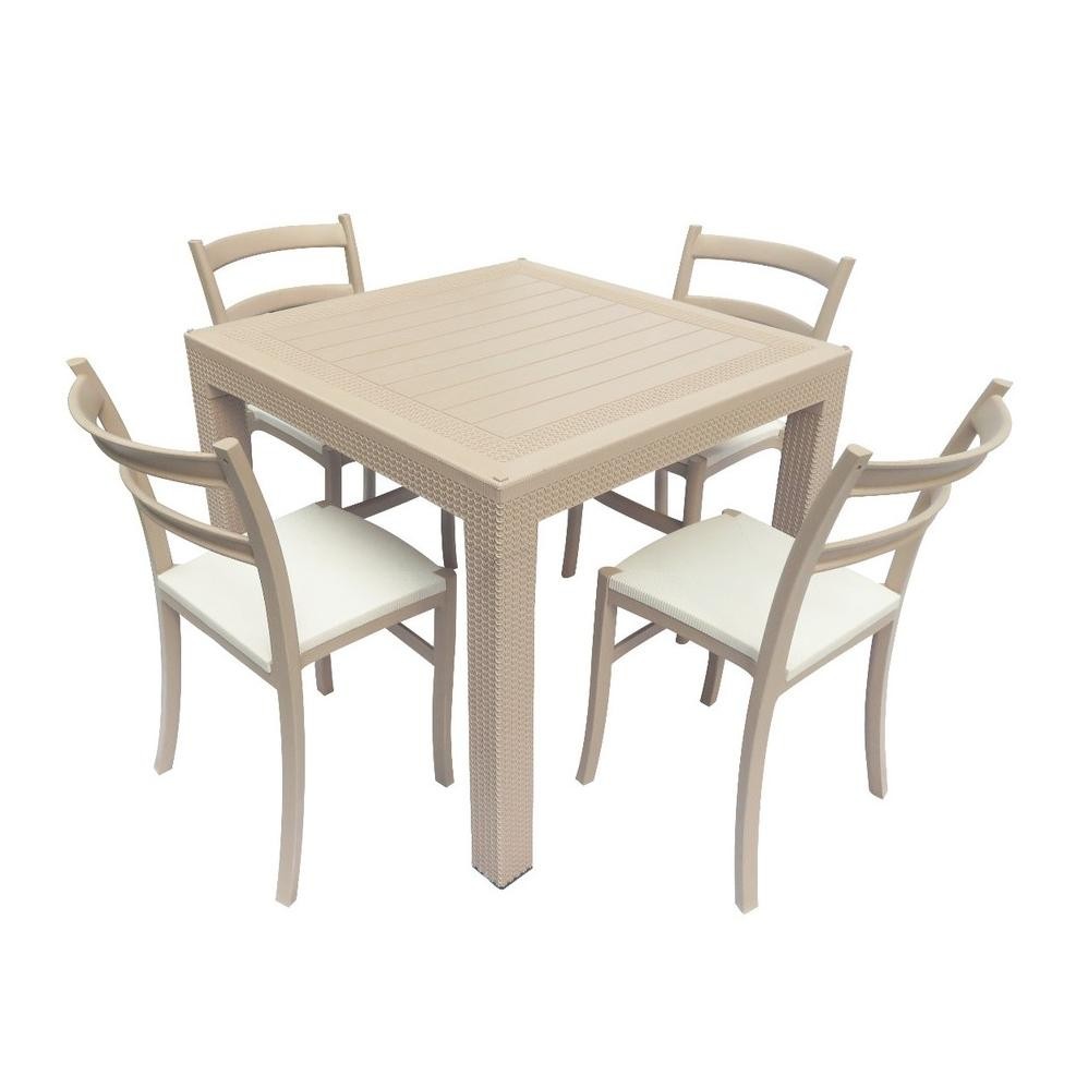 Meja Makan 9018 Plastik Club Set 4 Kursi  table