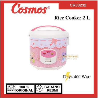 Cosmos Rice Cooker 2 L Crj3232/ Rice Cooker Murah/ Rice Cooker Cosmos/ Murah/ Rice Cooker Kost/ Rice