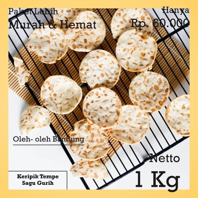 

Makanan ringan/ Keripik tempe sagu/ 1Kg/ cemilan/snack/murah/oleh oleh