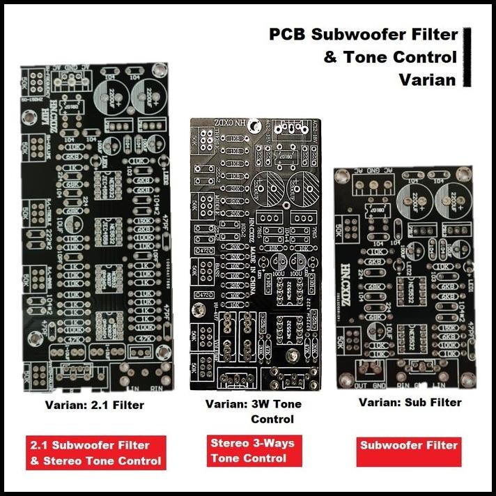 TERMURAH PCB DIY HIFI AUDIO STEREO FILTER 2.1/SUBWOOFER/TONE CONTROL IC NE5532 