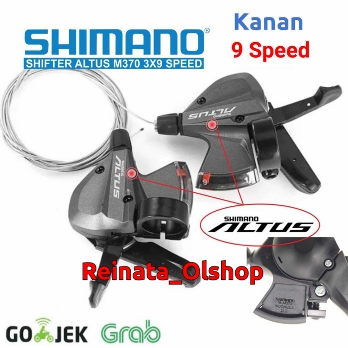 Shifter 9 Speed Shimano Altus Sl M370 R Kanan / Shifter 9 Speed Kanan