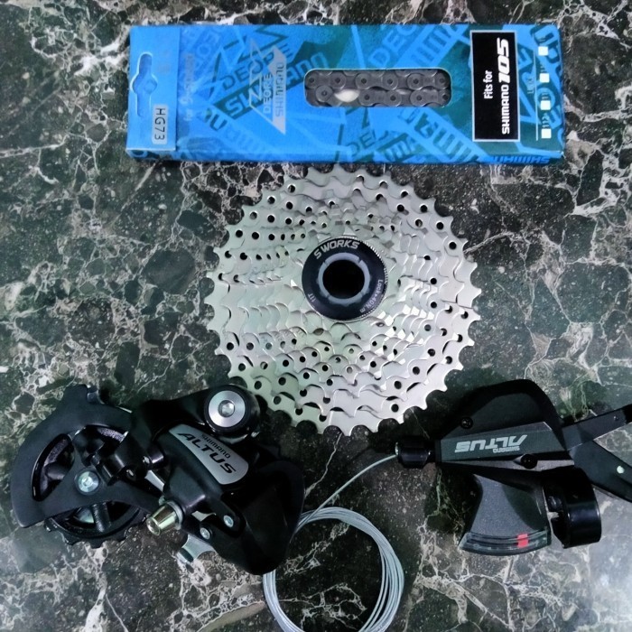 Groupset Grupset Shimano Altus 9 Speed 16 Inch Troy Gust Seli Original