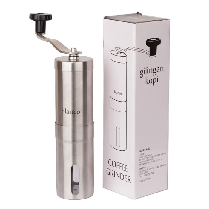 Blanco BCM-30 Coffee Grinder Manual, Kapasitas 30g, Bahan Stainless Steel & Keramik