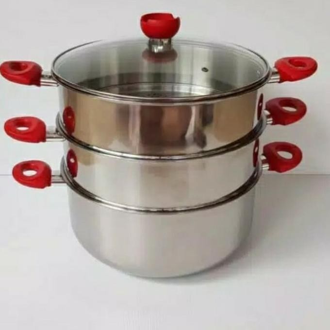 Panci Kukus Steamer 3 Susun / Super Steamer Supra 32Cm
