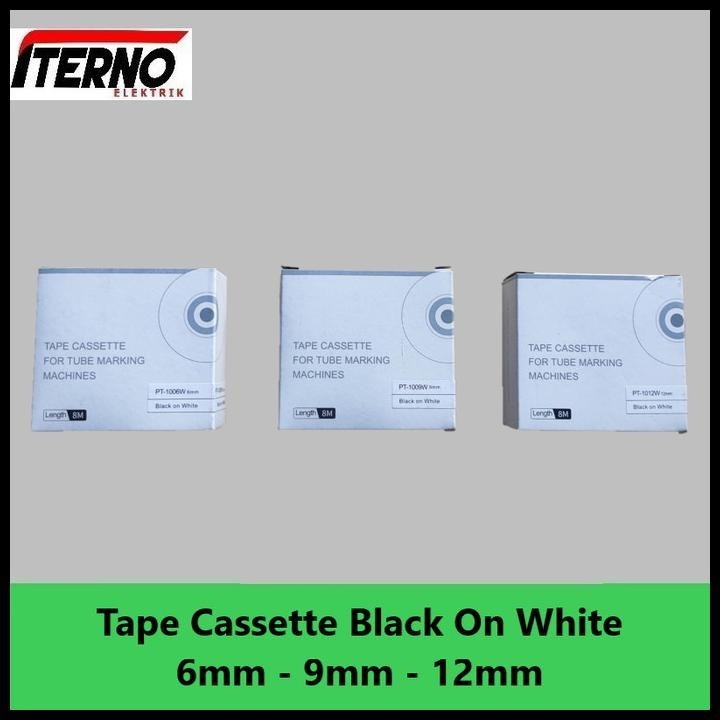 

HOT DEAL PUTY LABEL TAPE CASSETTE 9MM PT-1009W BLACK ON WHITE UNTUK PT1010 !!!