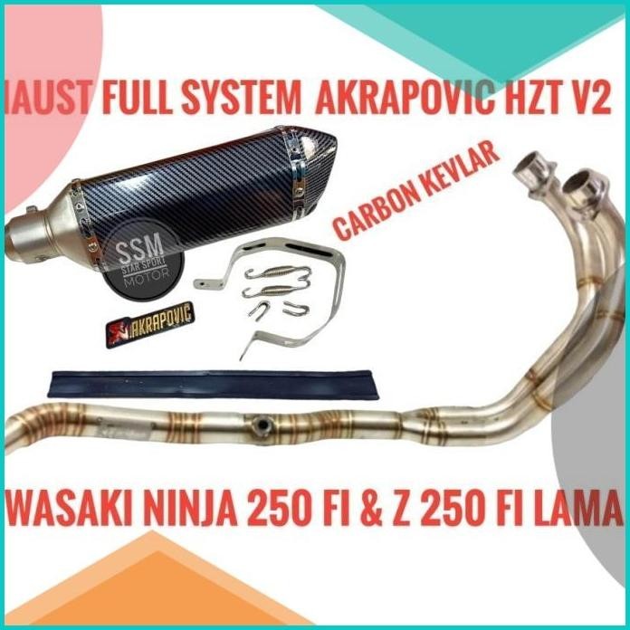 KNALPOT FULL SYSTEM AKRAPOVIC HZT V2 KARBON DB KILLER NINJA 250FI LAMA