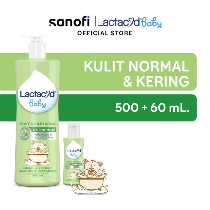 Indhy Lactacyd Baby Extra Milky 500Ml + Lactacyd Baby Extra Milky 60Ml