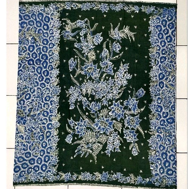 Kain Batik Lawas Tulis Pekalongan Encim Sarung warna hijau biru