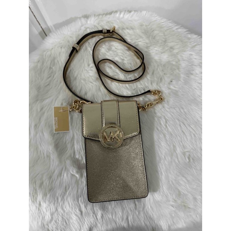 Carmen Flap Phone Crossbody Pale Gold