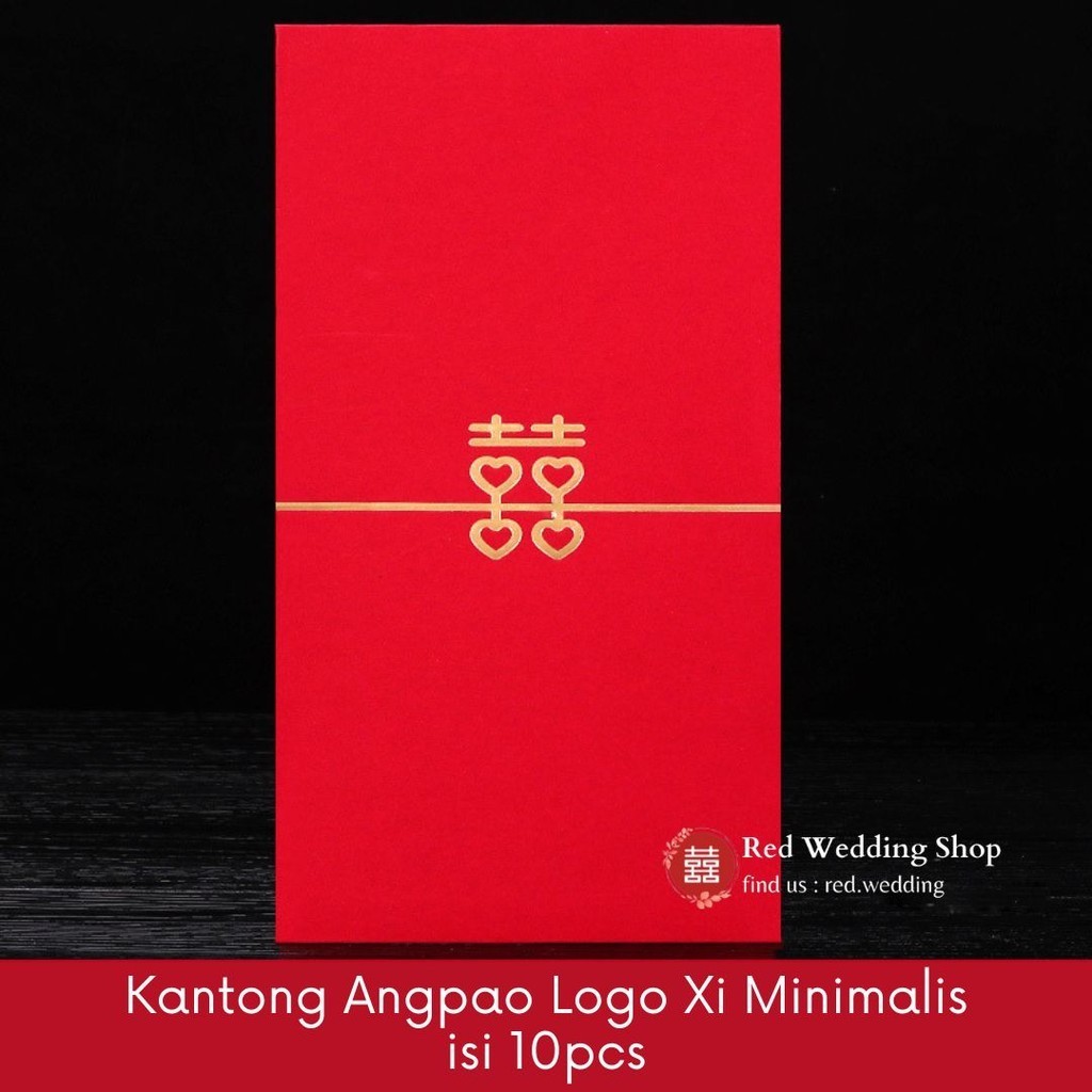 

Kantong Amplop Angpao Wedding Logo Xi Minimalis Merah Premium Simple Design Aesthetic