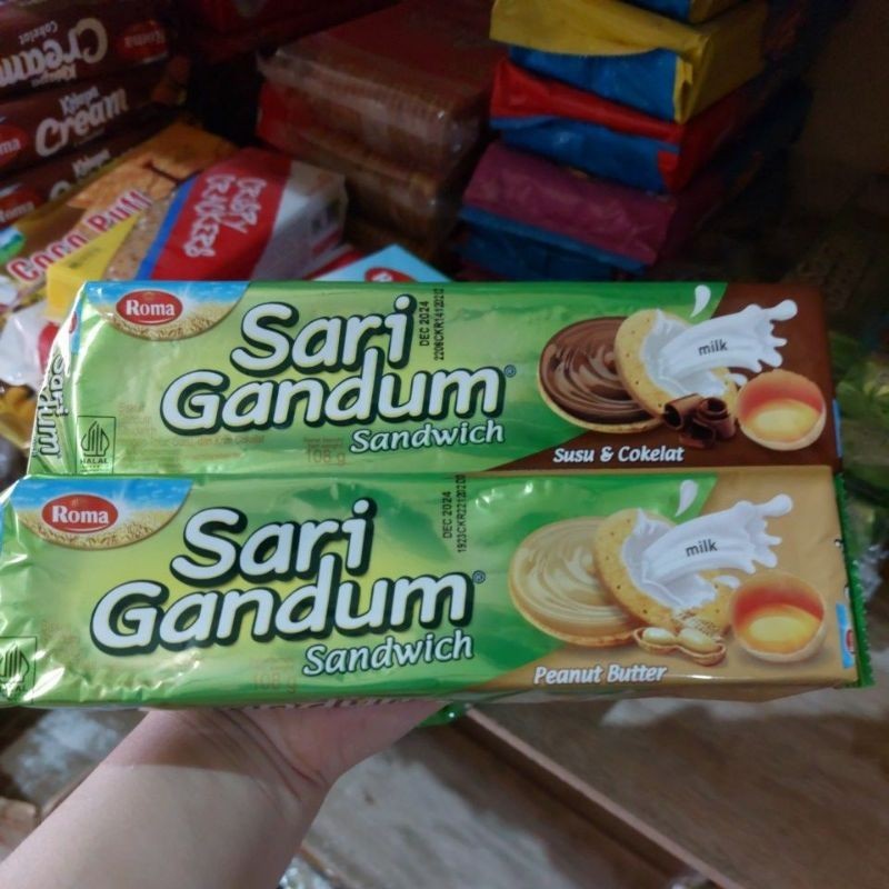 

Sari Gandum biskuit susu 108gr