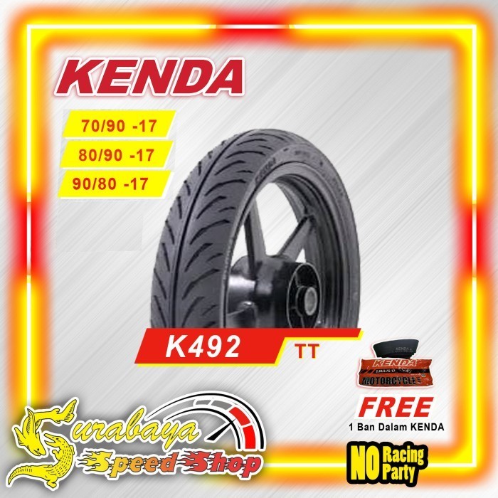 Ban Motor Kenda K492 Tubetype Ring 17 Ukuran 7090 8090 9080