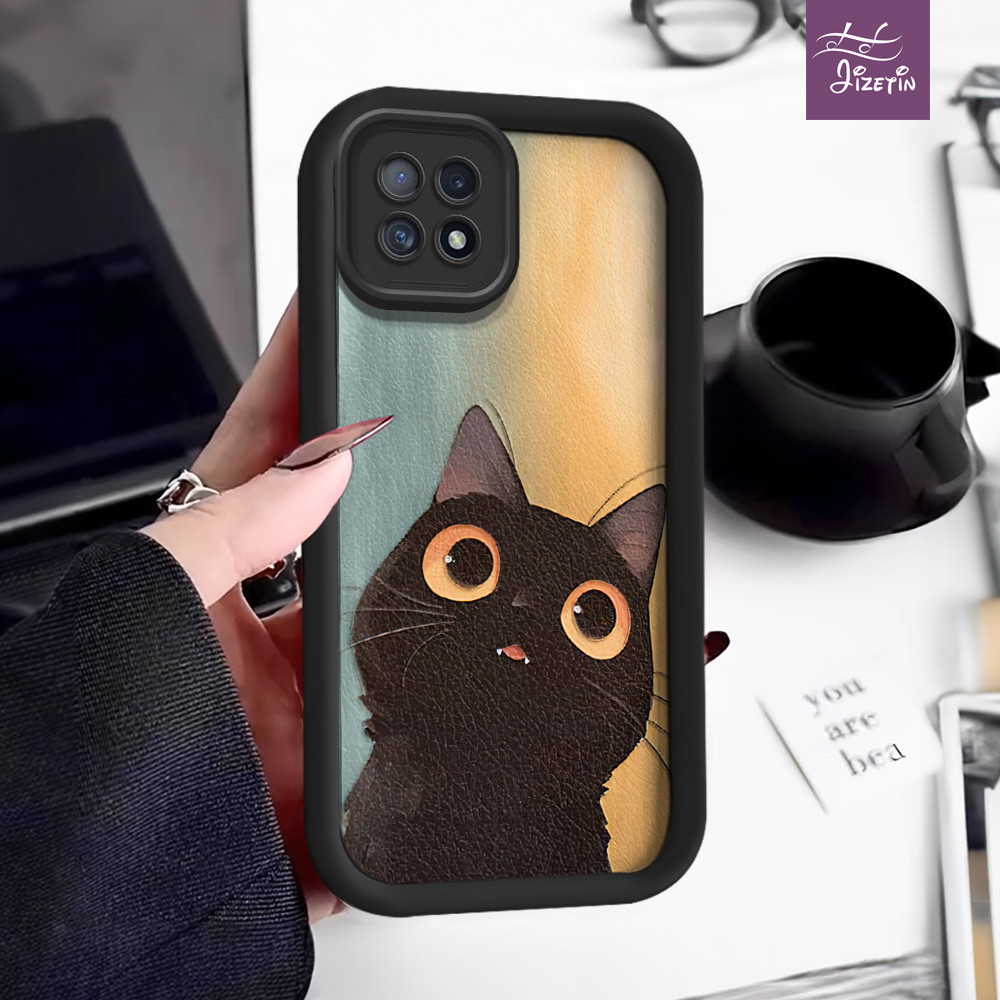 Kucing mata besar casing hp bentuk aneh untuk ph Realme c55,c53,c35,c33,c31,c30,c2s,c25y,c25s,c25,c2