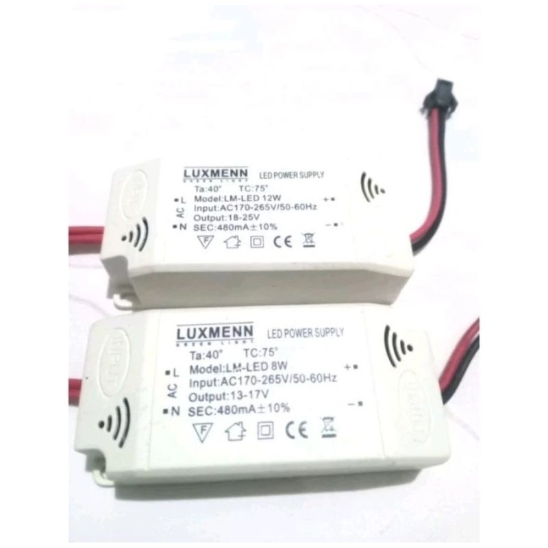 Power supply Led driver merek LUXMEN 8 watt output 13-17 volt led driver 12 watt output 18-25 volt