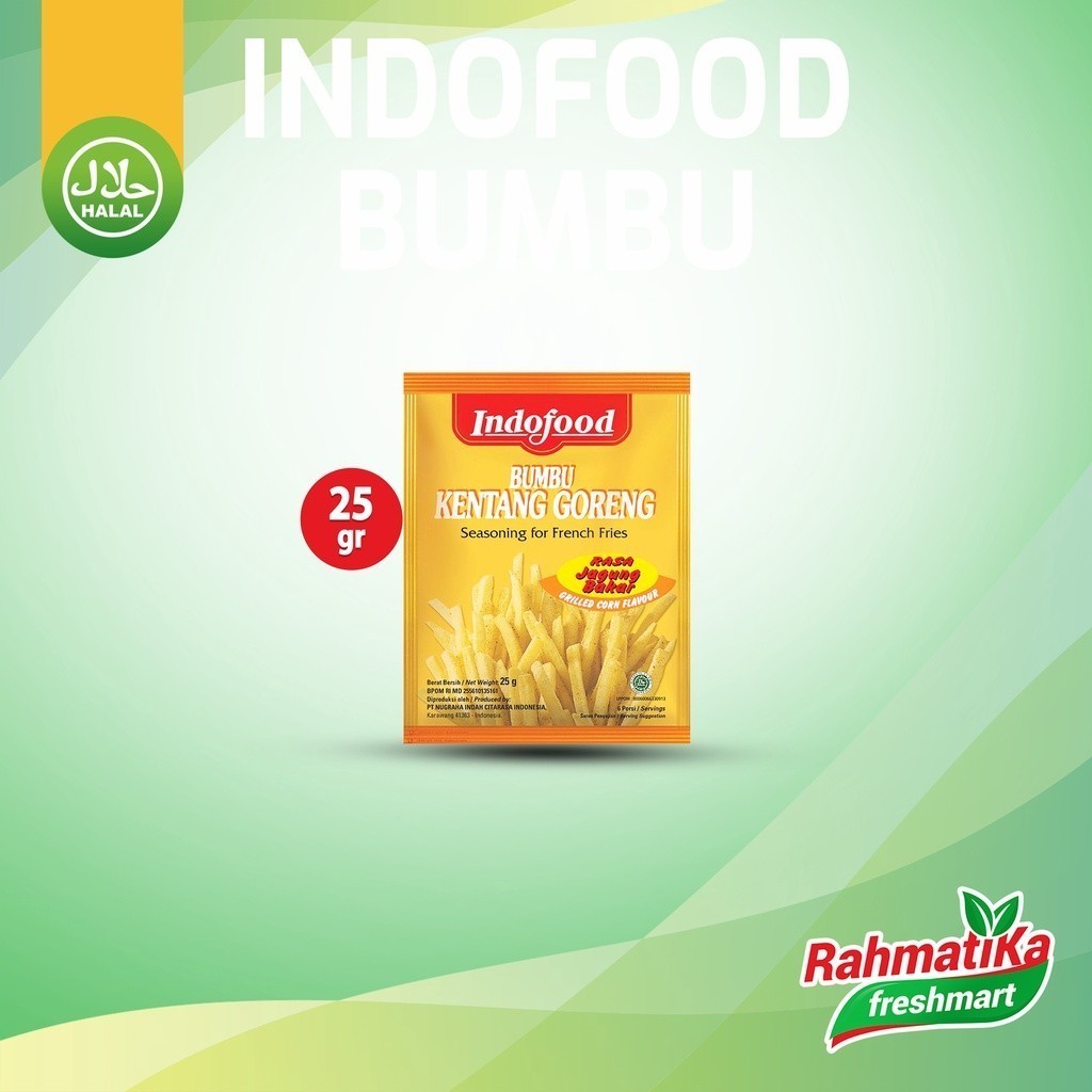 

Indofood Bumbu Seasoning Kentang Goreng Rasa Jagung Bakar 25 gram