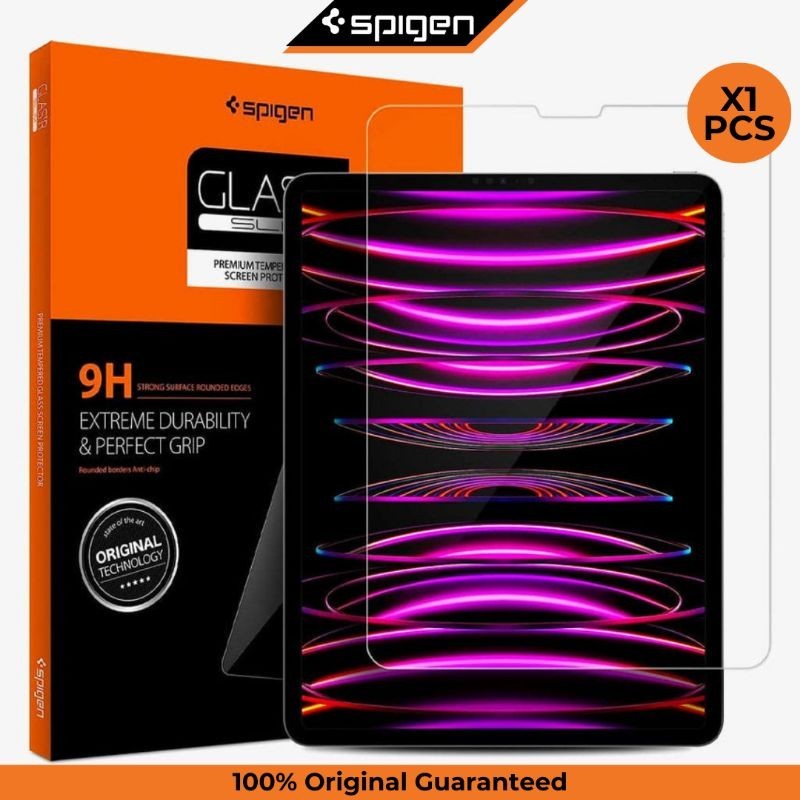 Tempered Glass iPad Pro 12.9 Inch M2 M1 2022 2021 Spigen Glas tR Slim Clear Full Cover