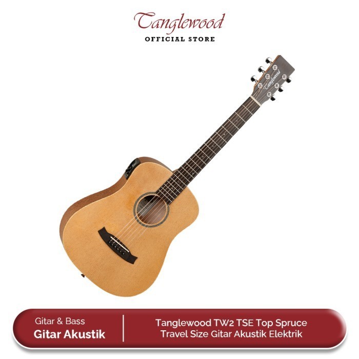 Tanglewood TW2 TSE Top Spruce Travel Size Gitar Akustik Elektrik