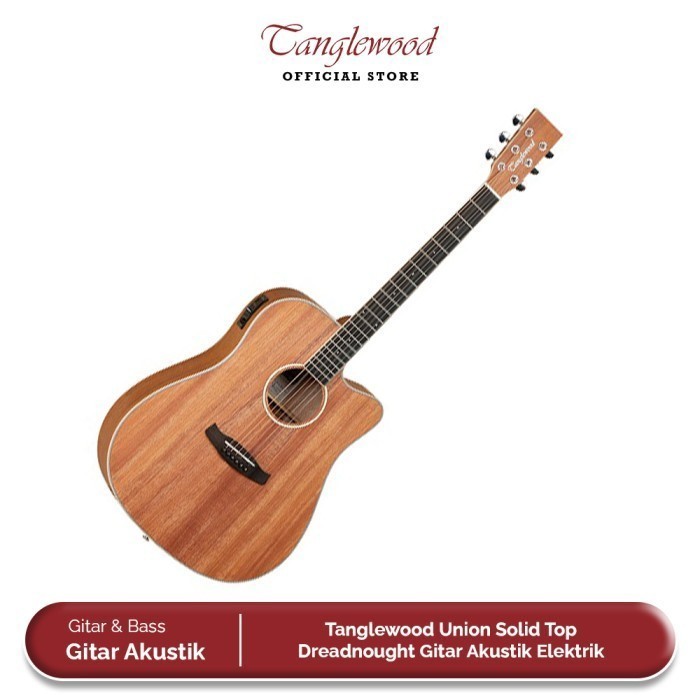 Tanglewood TWU DC E All Mahogany Dreadnought Gitar Akustik Elektrik