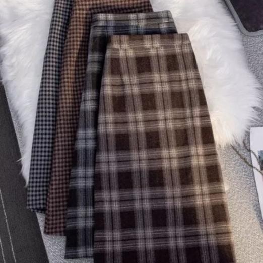 Rok Motif Kotak Kotak / Rok Tartan / Rok Span Panjang / Rok Korea /