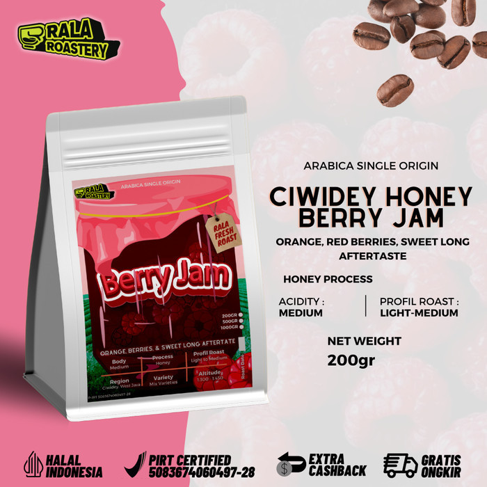 

Kopi Arabika Berry Jam Biji Kopi Single Gin Arabica 200Gr