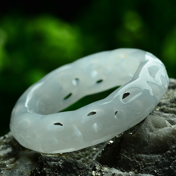 Natural Myanmar JadeAGoods Hollow out Jade Ring