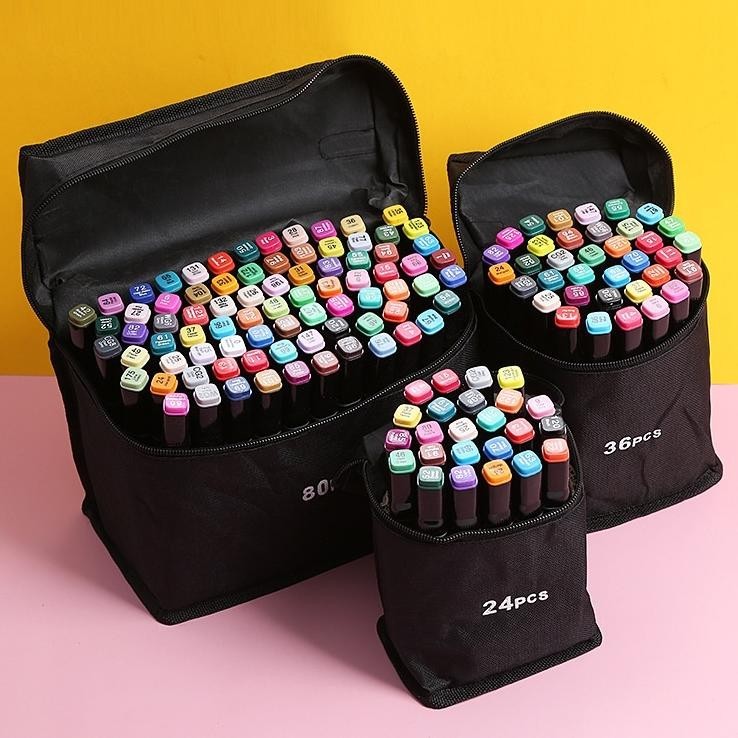 

re-65 WD TouchFive 24/36/48/60/80 Warna Sketsa Spidol Umum General Marker Set Animation Markers / Twin Market Set Spidol Viral