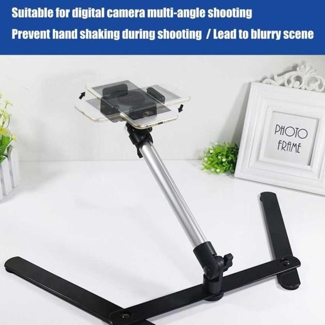 Stand Tripod Hp Smartphone Foto Produk Makanan Unboxing Dari Atas