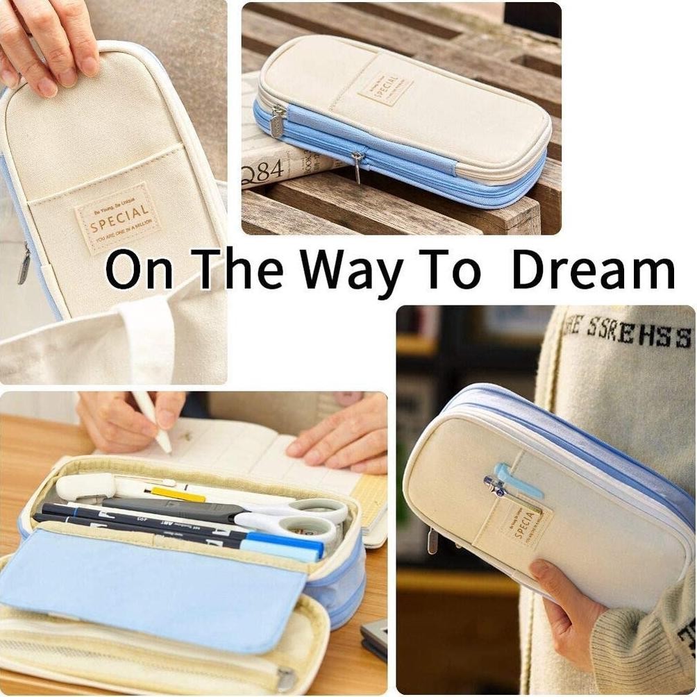 

sa-324 Angoo Kawaii Pencil Cases Large Capacity Pencil Bag Pouch Holder Box for Girls Office Student Stationery Organizer School Supplies Murah