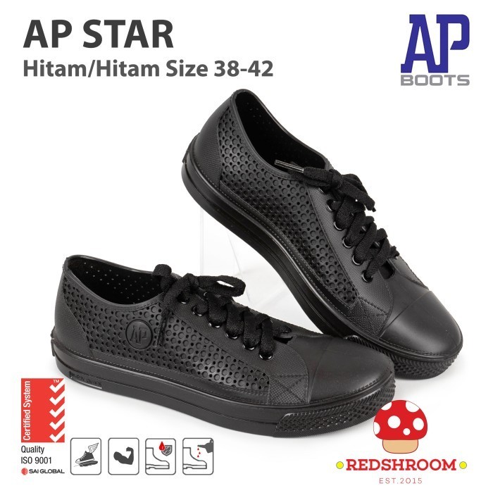 Sepatu AP STAR Full Hitam - Sepatu Kets AP Boots