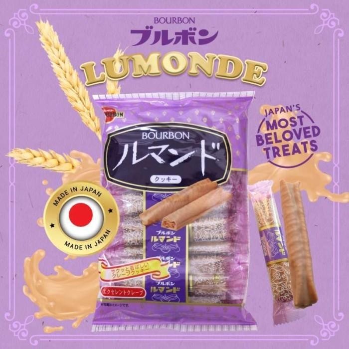 

Bourbon Lumonde Milk Choco Crepes - Wafer Renyah Snack Jepang 022