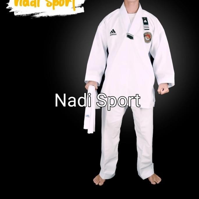 Dobok Taekwondo Adidas Dewasa Kerah Putih Baju Taekwondo Adidas Dewasa