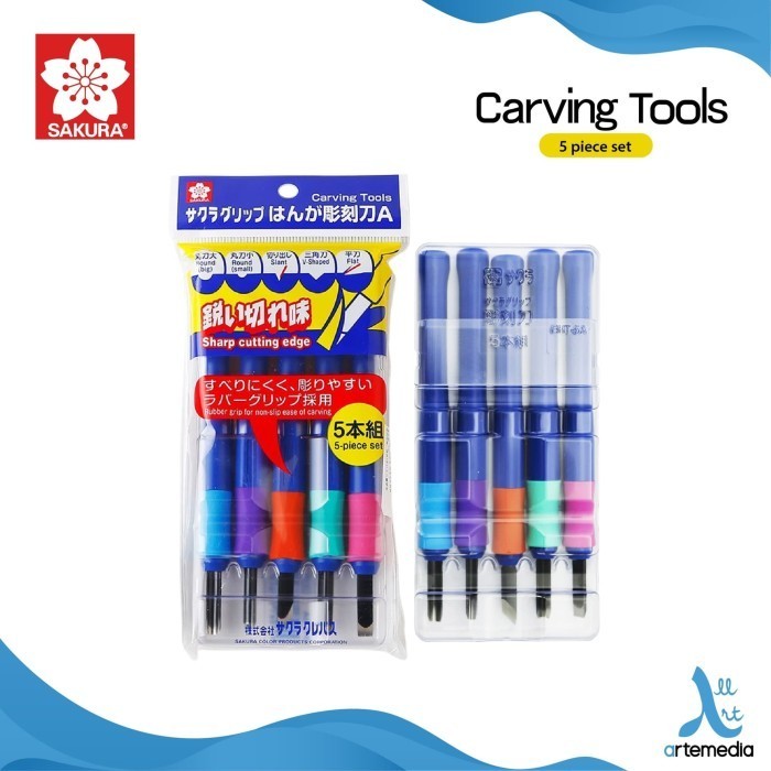 

Alat Pahat Sakura Carving Tools 5 Shapes Set