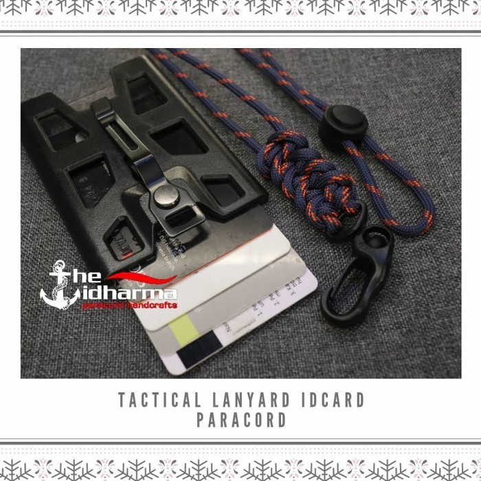 

Lanyard Id Card Holder Clip Metal 4 Kartu Tactical