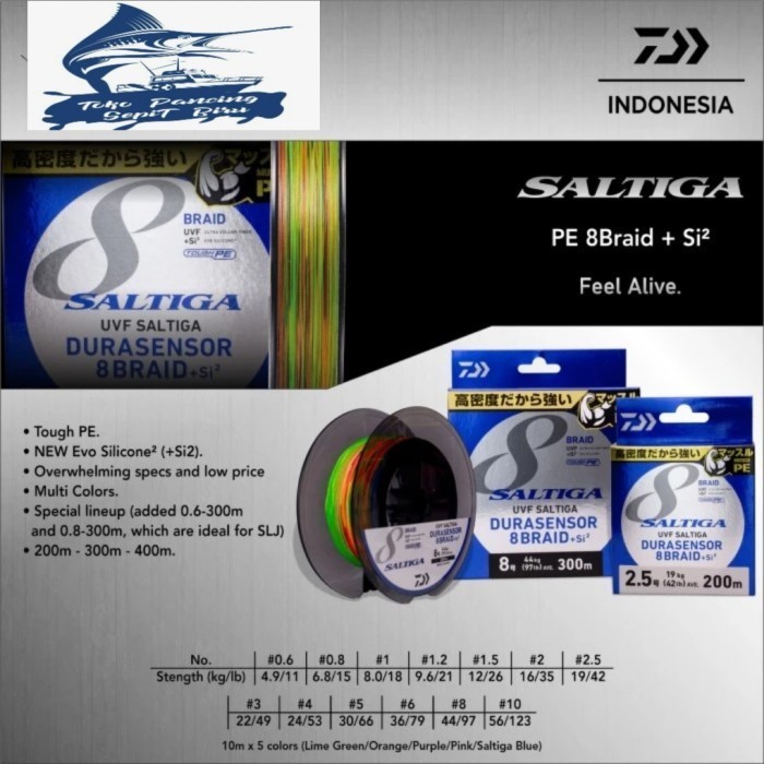  Senar Pe Daiwa Uvf Saltiga Durasensor X8 30M 400M Terlaris